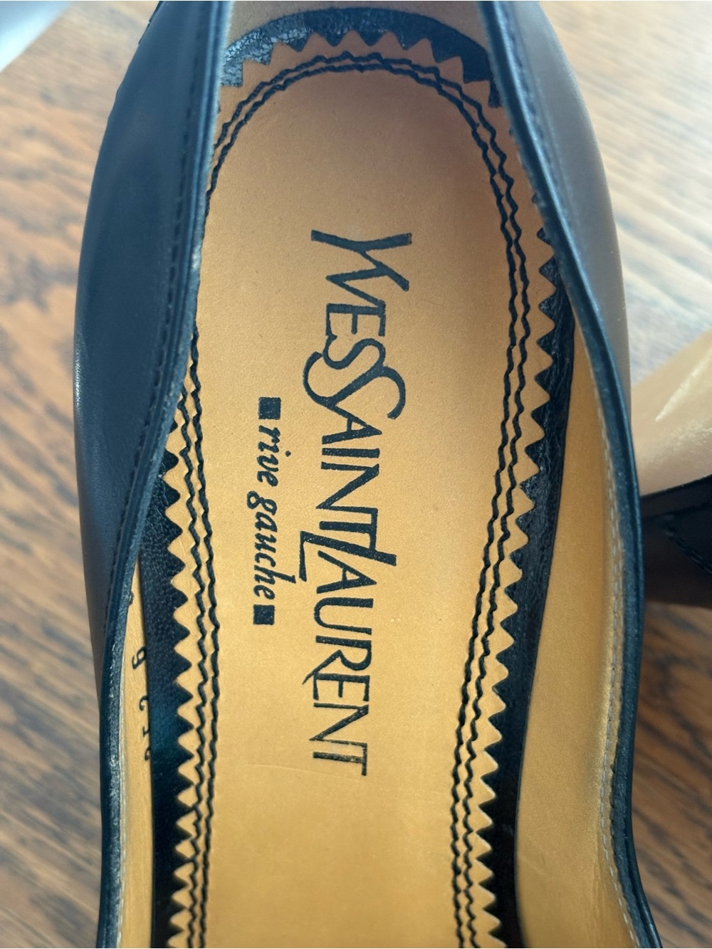 Archival Vintage YSL Rive Gauche Decollete Norton Black Lace Up Pumps, IT 38 - Picture 7 of 16